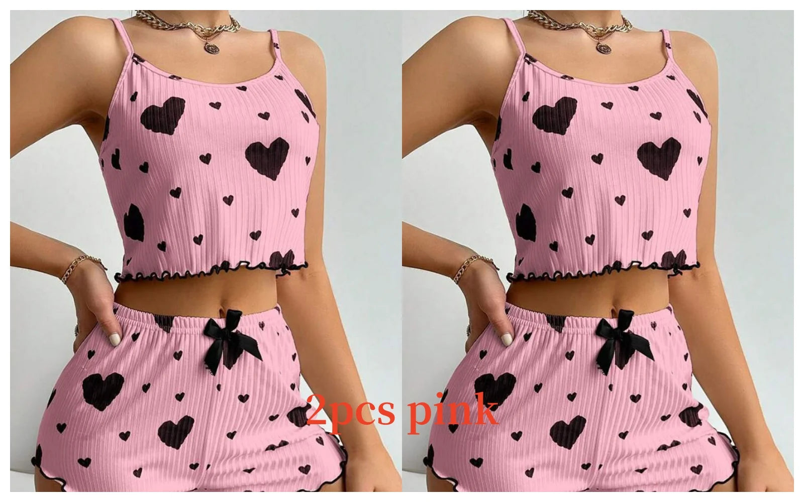 Dames Pyjamaset Nachtkleding 2-delig Korte Tanktops En Shorts S M L Wit Ventilerend Zacht Casual Liefdesprint