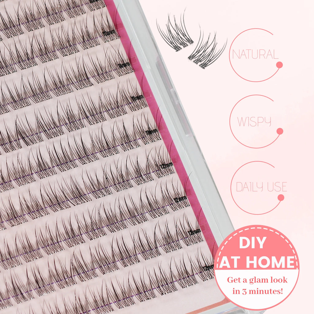 Zelfklevende wimperplukjes, geen lijm nodig, 120 stuks, natuurlijke C-krul zelfklevende wimperextensions, drukwimpers, voorgelijmde wimperplukjes, zelfklevende wimpers