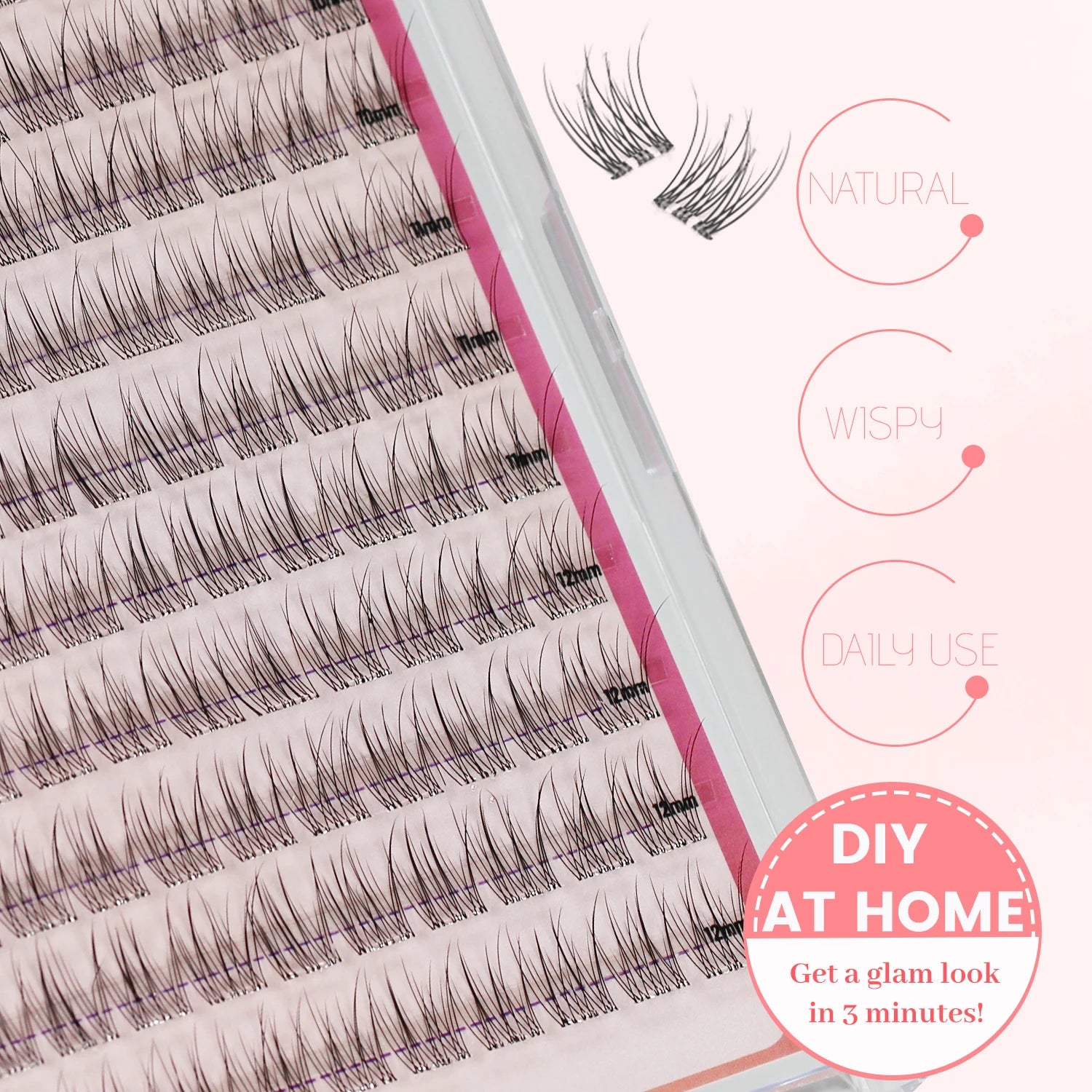 Zelfklevende wimperplukjes, geen lijm nodig, 120 stuks, natuurlijke C-krul zelfklevende wimperextensions, drukwimpers, voorgelijmde wimperplukjes, zelfklevende wimpers