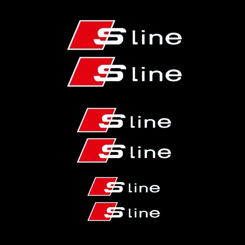 6pcs Car Goods Brake Caliper Badge Sticker Decoration Stickers Decal For Audis Sline TT A1 A2 A3 A4 A5 A6 A7 A8 8P B6 B7 Decals
