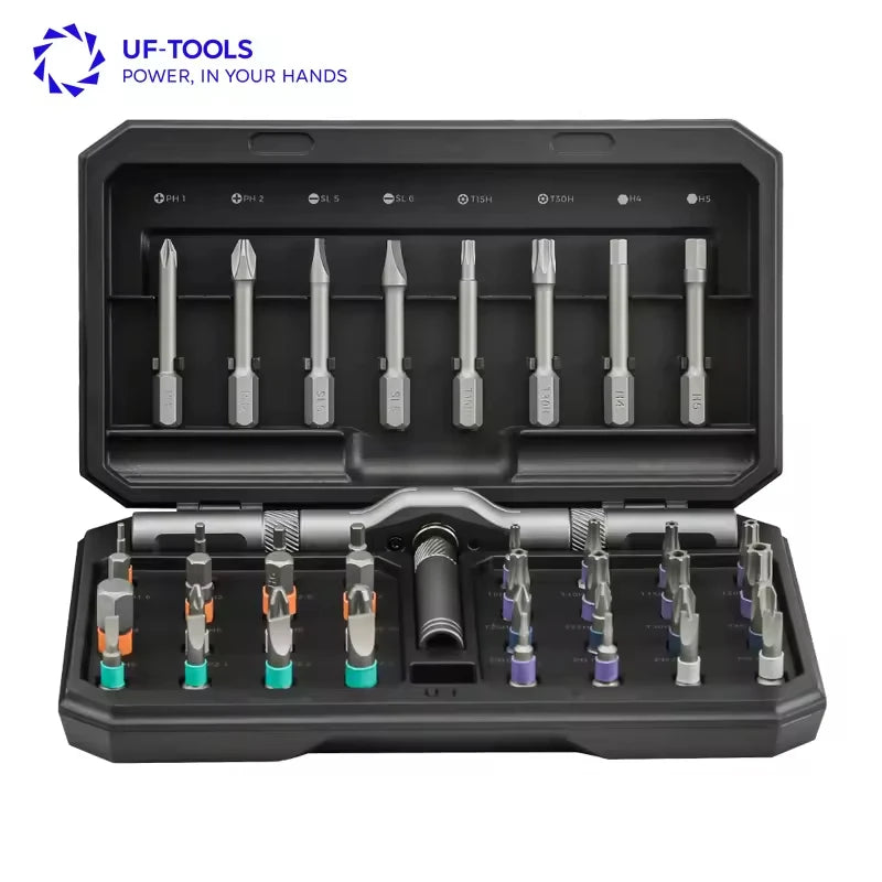 Set di cacciaviti a cricchetto magnetici senza fili 42 in 1 portatile mini maniglia kit di attrezzi di precisione per la riparazione domestica