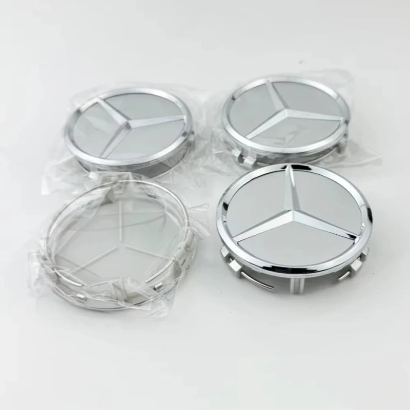 4Pcs 75mm Car Wheel Center Hub Caps Covers for Mercedes Benz A B C S Class AMG GLA CLA GLC W176 W221 W222 W204 W205 Accessories