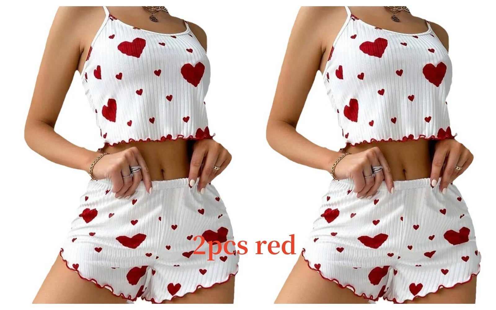 Dames Pyjamaset Nachtkleding 2-delig Korte Tanktops En Shorts S M L Wit Ventilerend Zacht Casual Liefdesprint