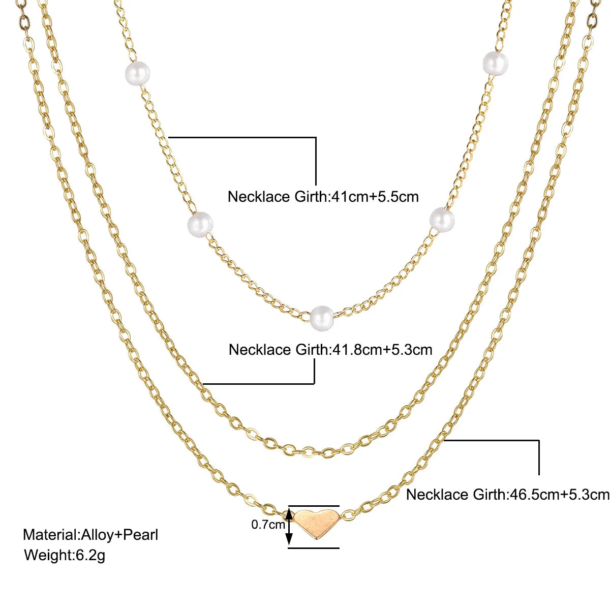 LATS Meerlaagse Parel Kruis Liefdeshart Hanger Kettingen voor Dames Goudkleur Mode Sleutelbeen Halsketting 2024 Trend Sieraden
