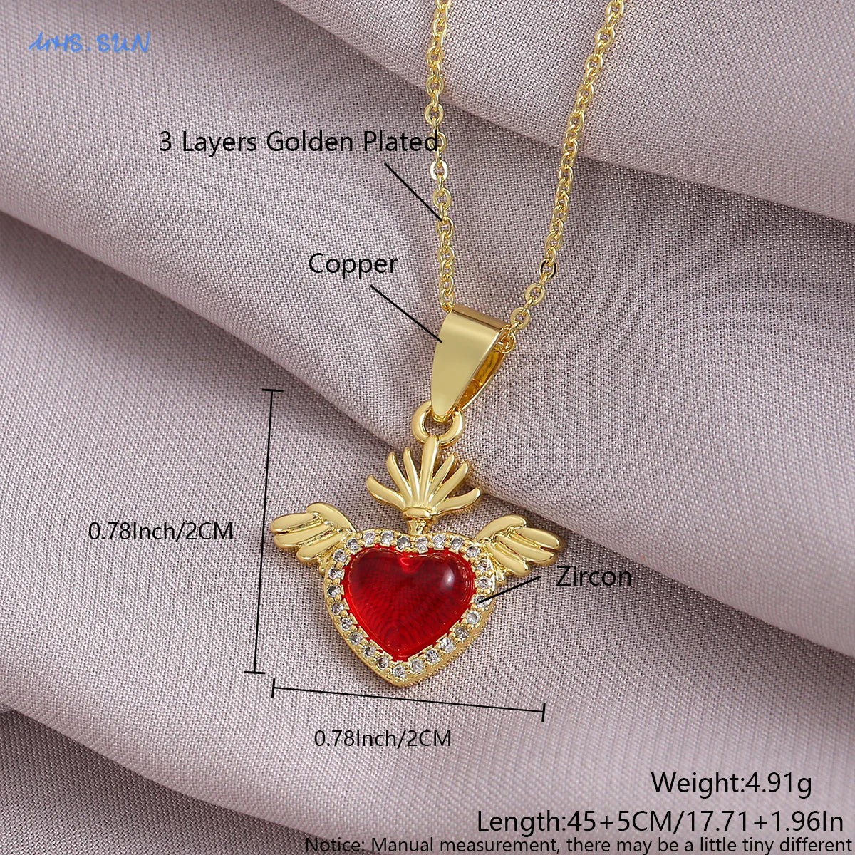 SUNSLL Heilig Rood Hart Kruis Zirkonia Hangers Kettingen Luxe Vrouwen Verguld Romantische Liefde Jubileum Sieraden Geschenken