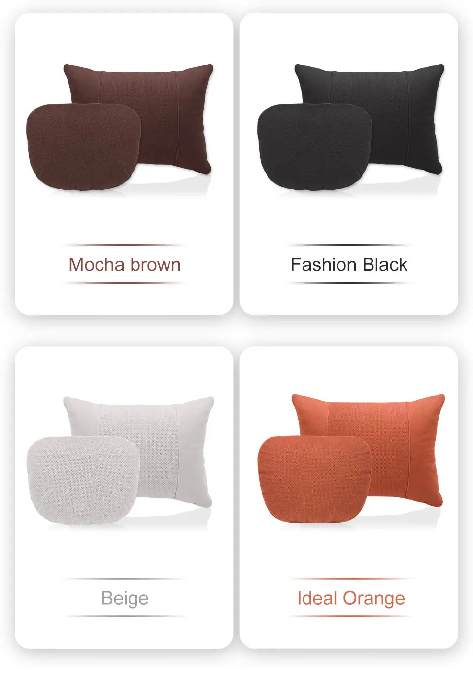 Suede Car Neck Pillow Headrest/Lumbar Support For BAIC JISHI polestone 01 Rox 01 Breathable Cotton Waist Cushion Accessories