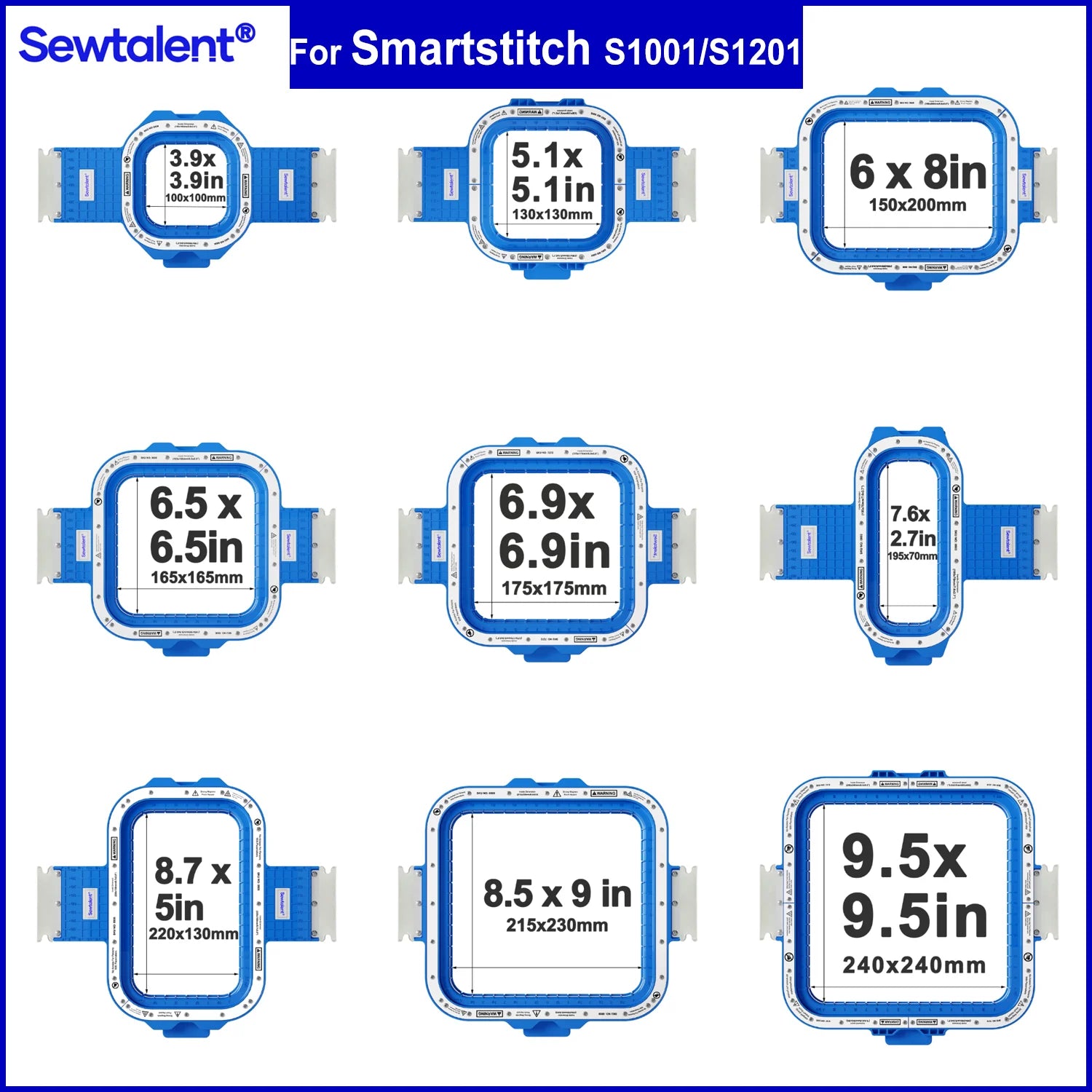 Macchina Smartstitch S-1001/S-1201/S-1501/S-1501 Ultra/S-1501 Plus/S1502 adatta per telaio da ricamo magnetico Sewtalent Mighty Hoop