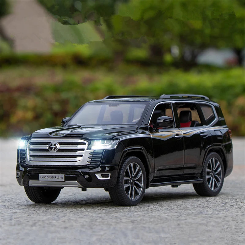 1/32 Toyota Land Cruiser LC300 Prado SUV Alloy Car Model Diecast Metal Toy Off-road Vehicles Car Model Sound and Light Kids Gift