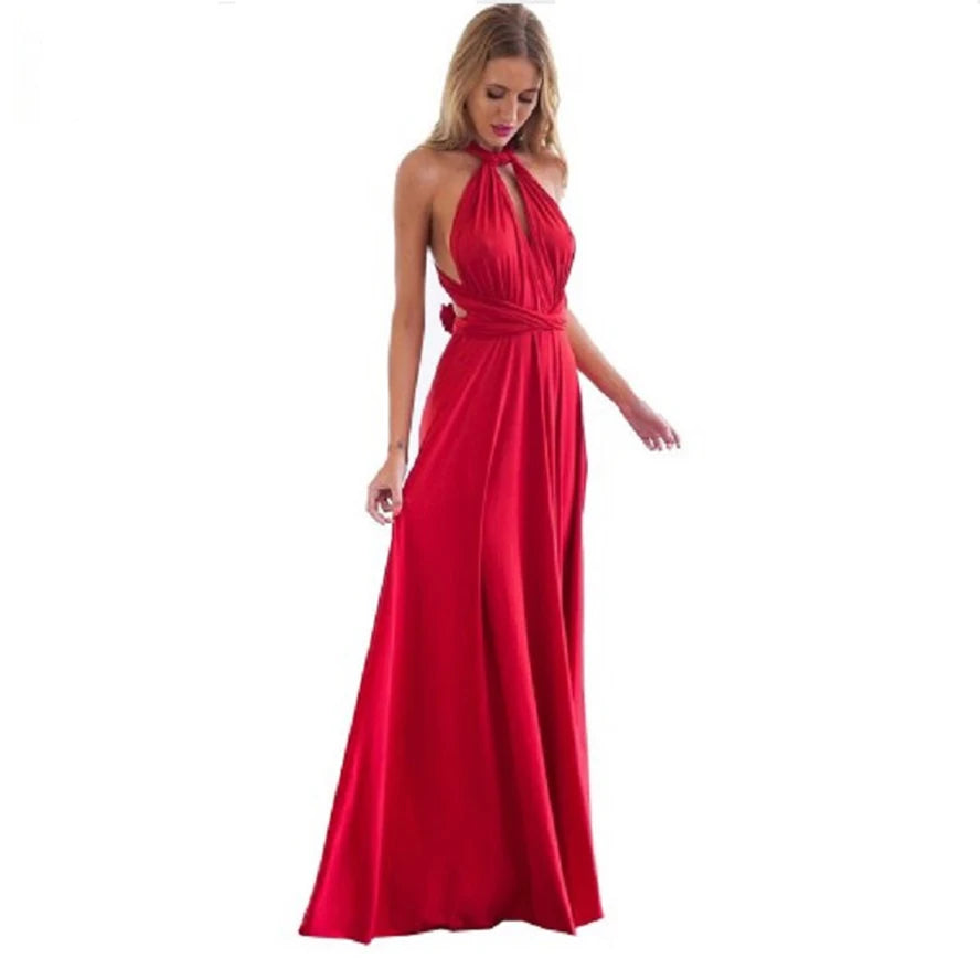 Sexy Vrouwen Multiway Wrap Convertible Boho Maxi Club Rode Bandage Lange Jurk Feest Bruidsmeisje Infinity Robe Longue Femme