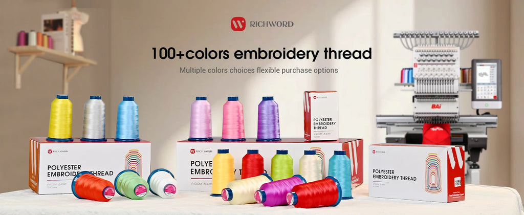 Kit da 100 colori di filo da ricamo in poliestere, 40WT, bobine da 4000m, per macchine da ricamo e da cucire