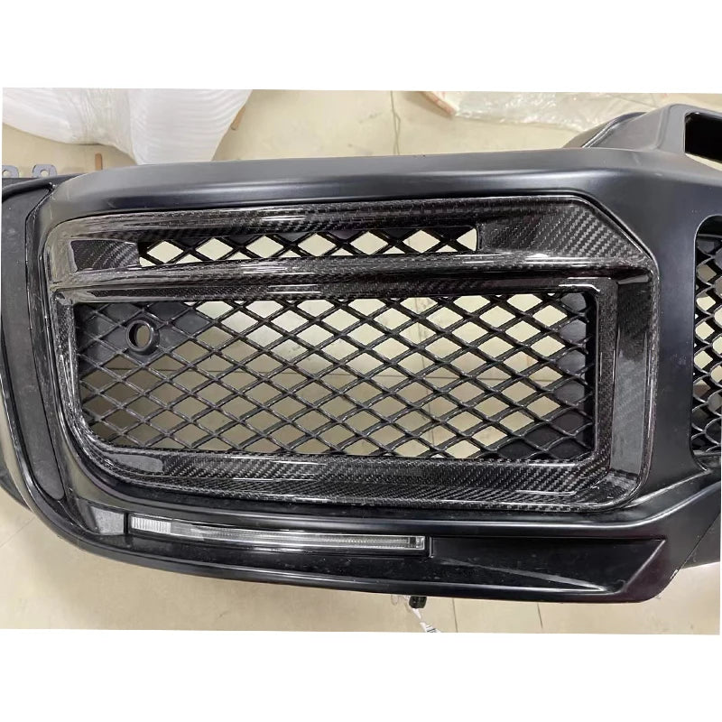 B style dry carbon Fog light cover For Mercedes-Benz W464 G-Class G63 Front Bumper Fog Vent Covers  Car Trim with LED