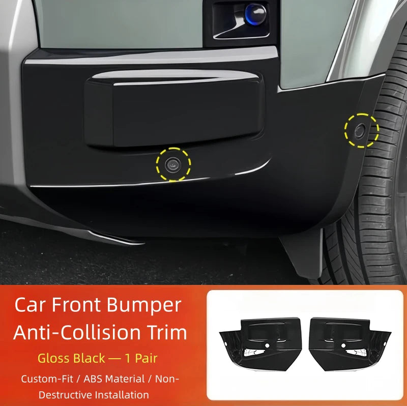 Car Gloss Black Front Bumper Corner Guard Cover Fit for BYD Leopard 7 Titanium 7 Modified Car Front Bumper Anti-Collision Trim
