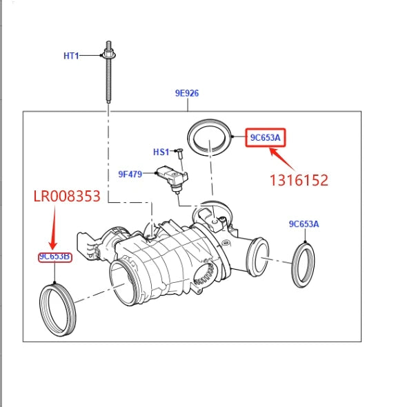 2.7 V6 3.0 24V DIESEL THROTTLE BODY GASKET SEALS FOR LAND ROVER LR3 RANGE ROVER SPORT VELAR ALL NEW DISCOVERY LR008353 1316152