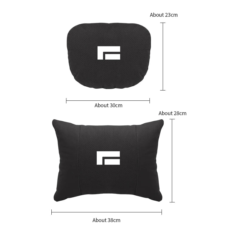 Suede Car Neck Pillow Headrest/Lumbar Support For BAIC JISHI polestone 01 Rox 01 Breathable Cotton Waist Cushion Accessories