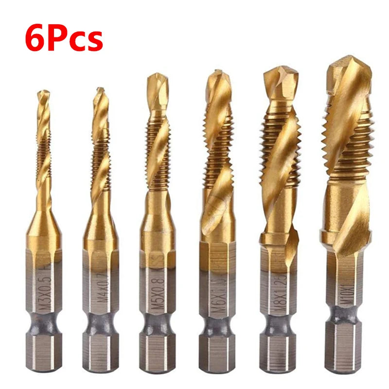 Punte da trapano SIQICNC con filetto per viti HSS placcate in titanio maschi metrici composti per macchine a vite M3 M4 M5 M6 M8 M10 Utensili a mano