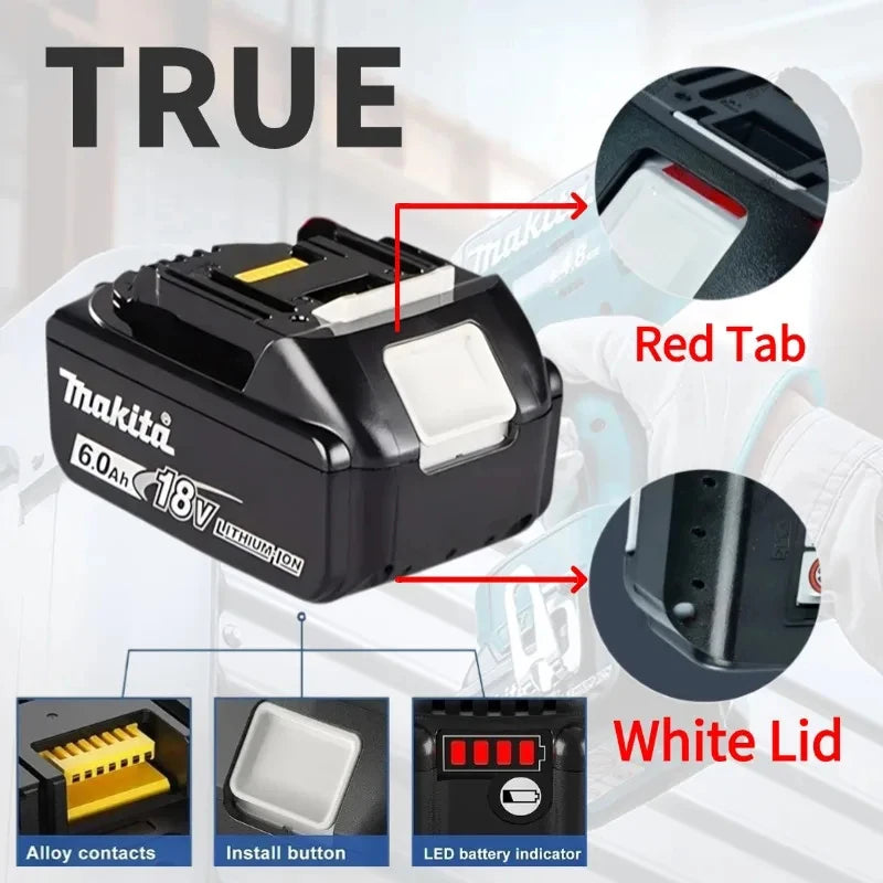Makita DDF487 Trapano avvitatore a percussione ricaricabile al litio da 18V senza spazzole da 10mm, avvitatore elettrico a coppia elevata DDF487 per uso domestico
