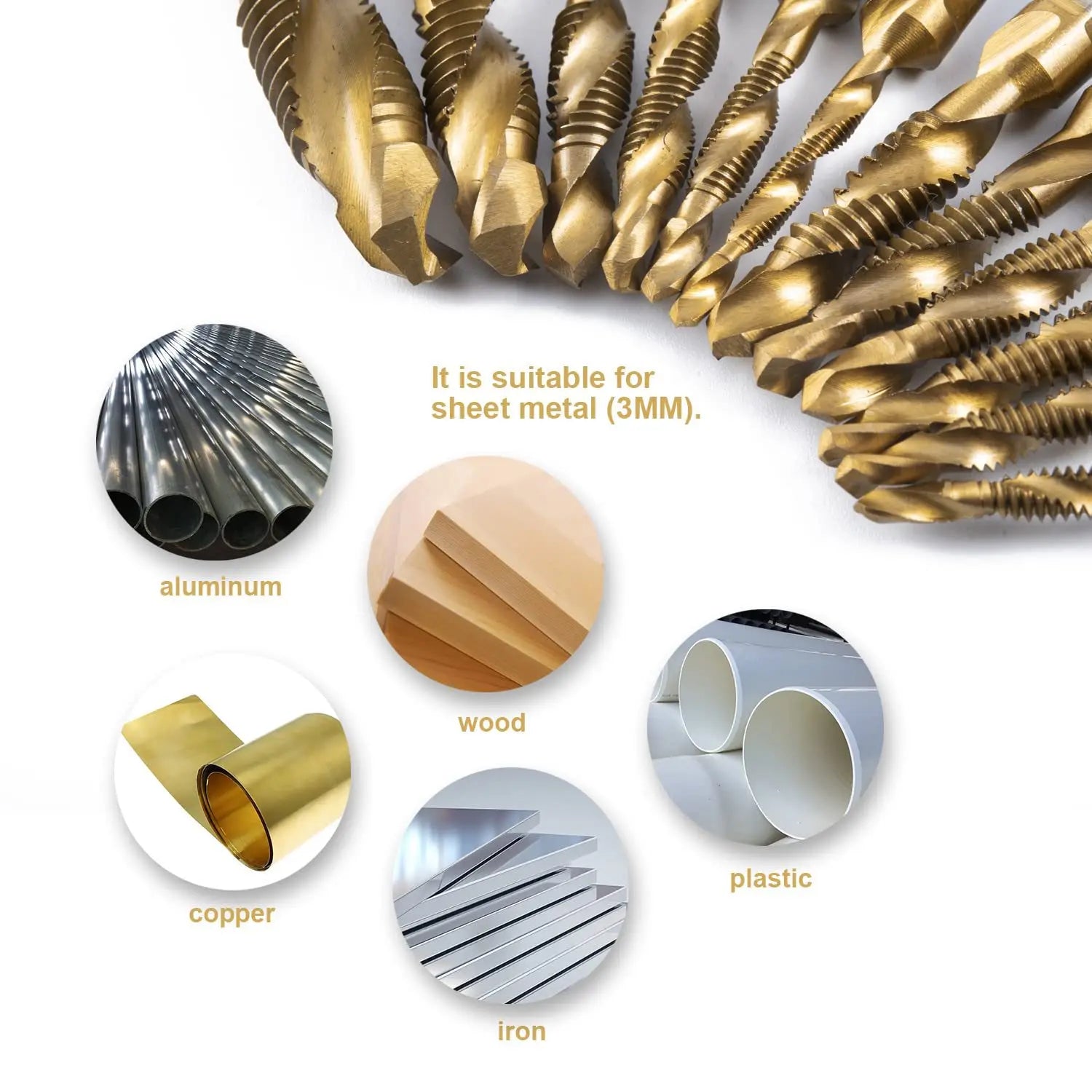 Set Filiera e Maschi Filettatura Metrica e Imperiale Valigetta Plastica 13 Pezzi Macchina Esagonale Composita Punta Trapano Maschio Riparazione Filettature Combinata