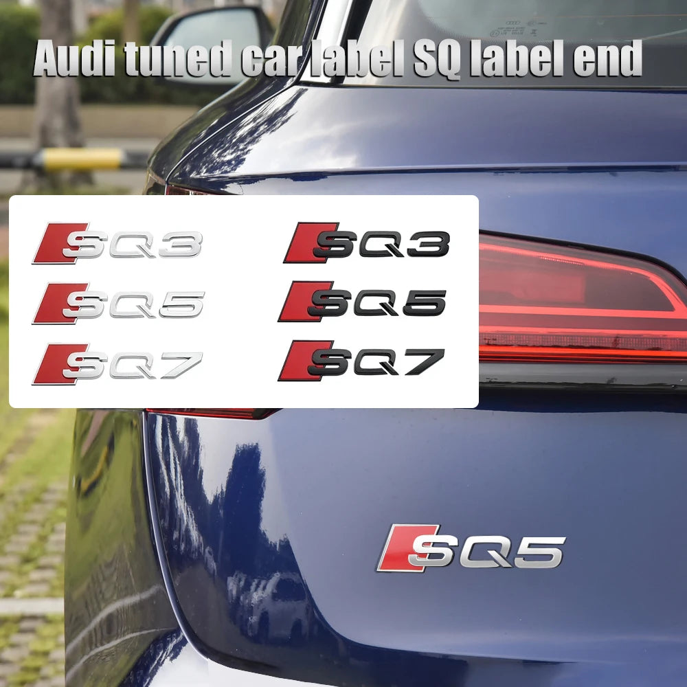 3D ABS Auto Body Rear Trunk Decoration Sticker Car Styling Emblem Decal Refit Accessories For Audi SQ3 SQ5 SQ7 RSQ3 RSQ5 RSQ7 RS