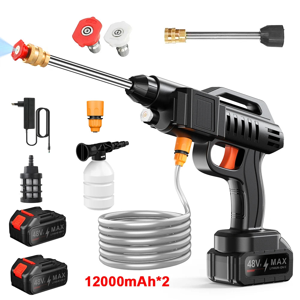 50BAR Draadloos Hogedruk Spoelwaterpistool 1500W Hoogvermogen Wasmachine Elektrisch Gereedschap Voor Makita 21V Accu