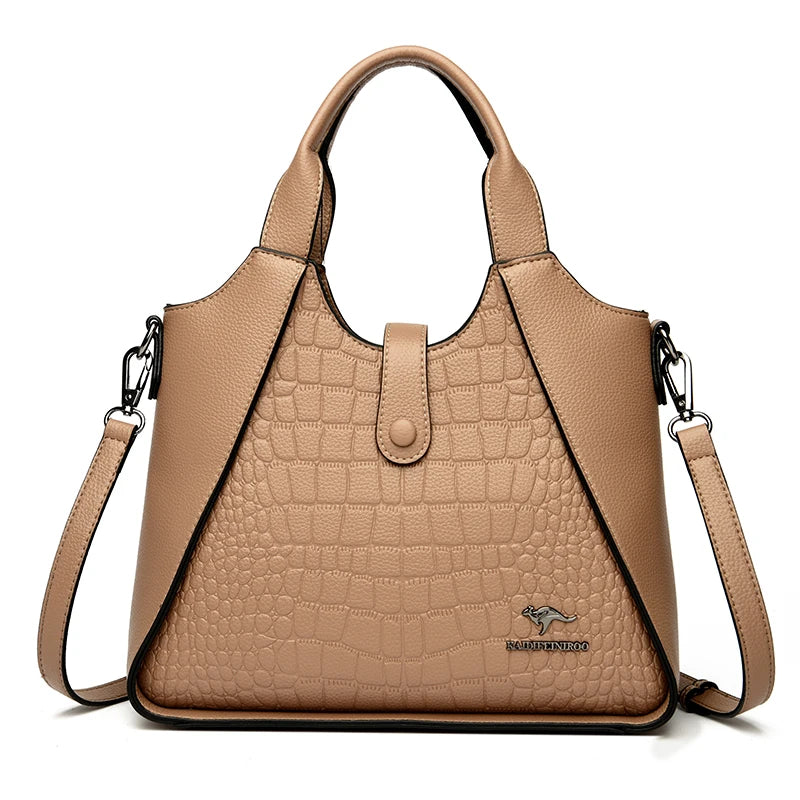 2024 Nieuwe Modetrend Dameshandtas Hoge Kwaliteit Zacht Leer Dames Schouder Tassen Effen Kleur Retro Dames Tote Tassen Sac