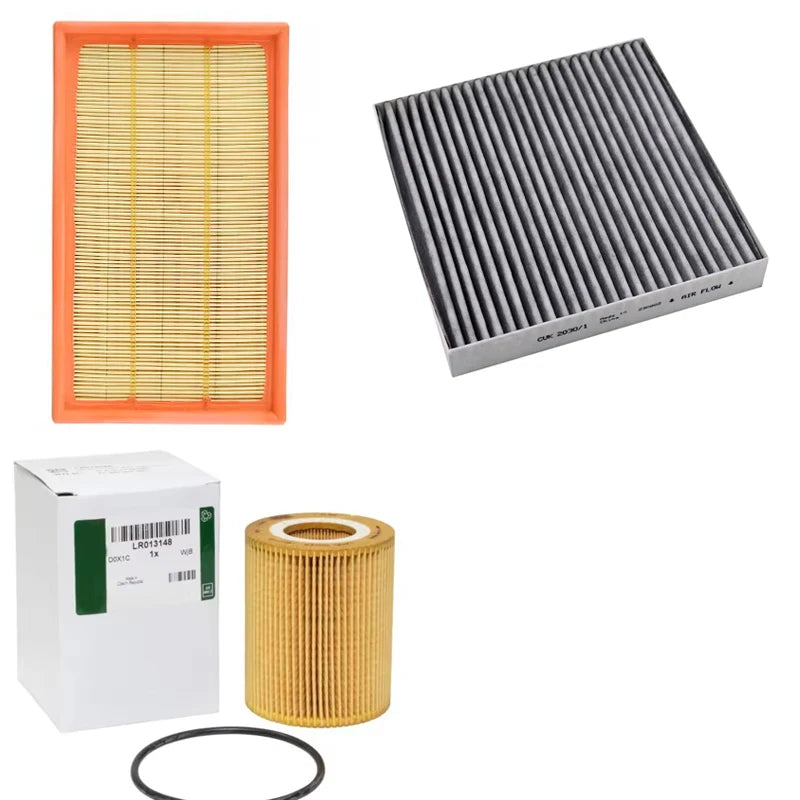 Cabin Air Filter Oil Filter For JAGUAR XJ (X351) 3.0 SDV6 2009-2019 ENGINE:306DT OEM:AJ82766 C2Z6525  LR013148