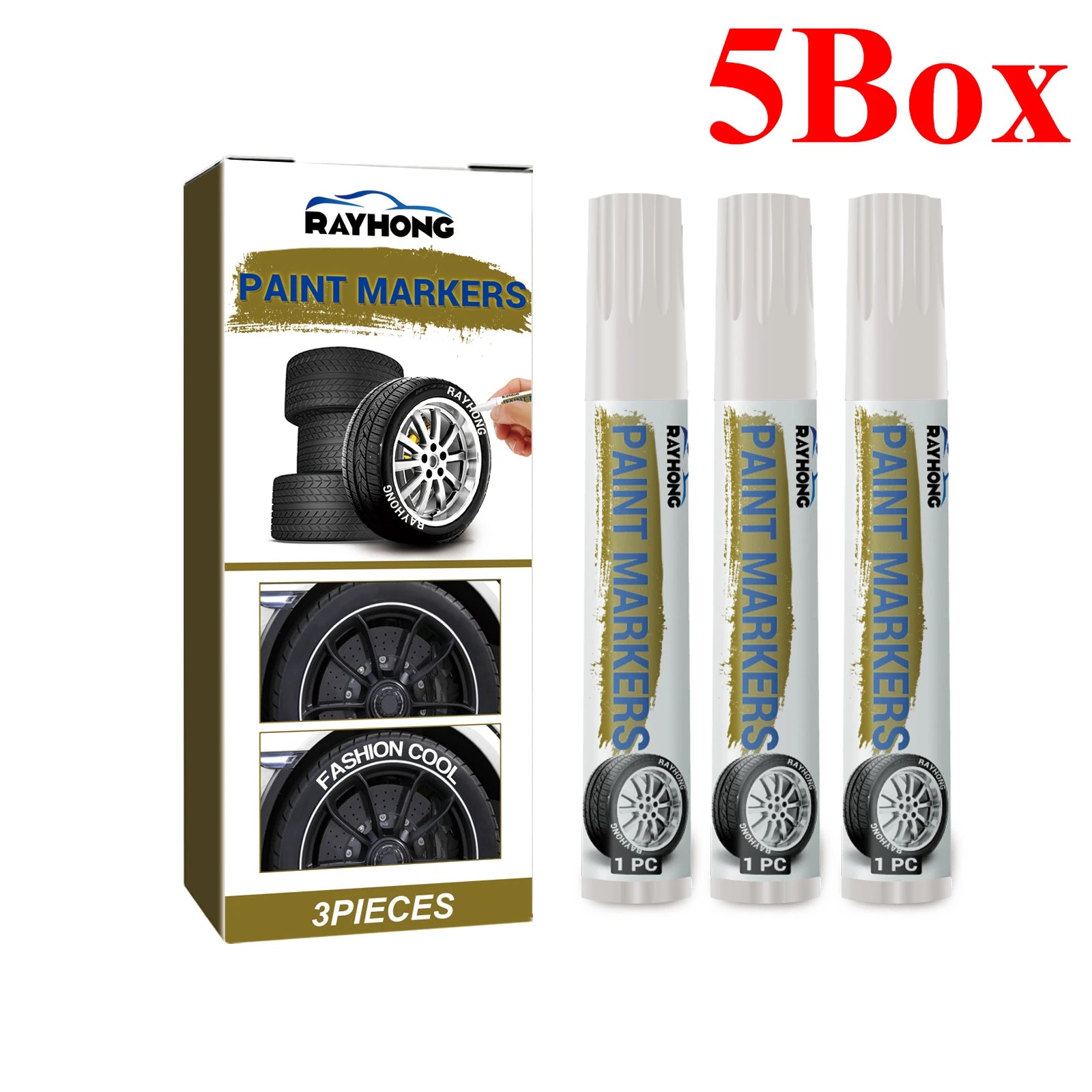 White Waterproof Cars Wheel Tire Oily Mark Pen Auto Rubber Tyre Paint Pen Cd Metal Permanent Paint Marker Graffiti Touch Up