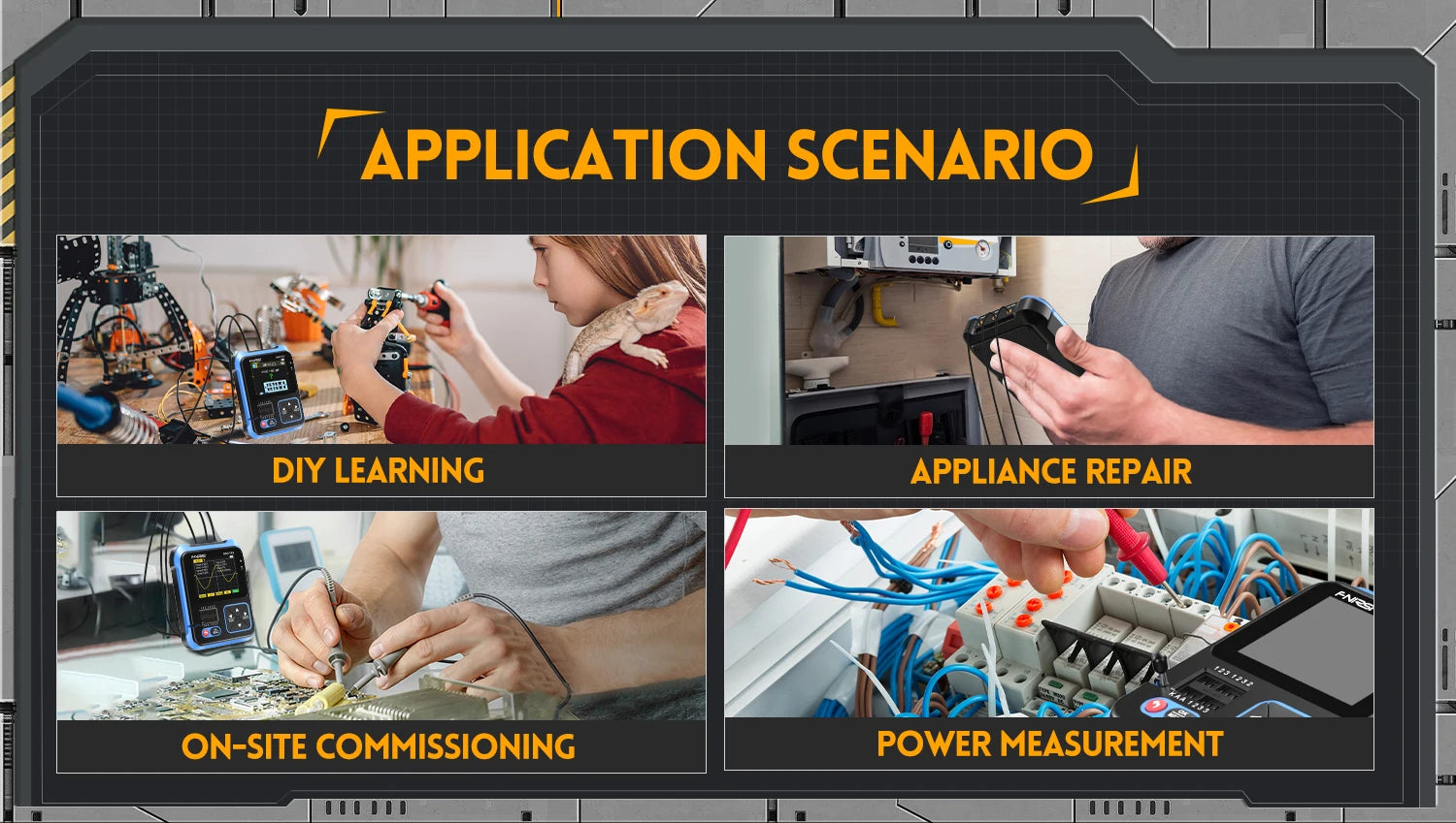 FNIRSI Nuovo DSO-TC4 DSO-TC3 Oscilloscopio Digitale Portatile 3 in 1 Tester Transistor Generatore di Segnale Strumenti di Test Elettronici Portatili