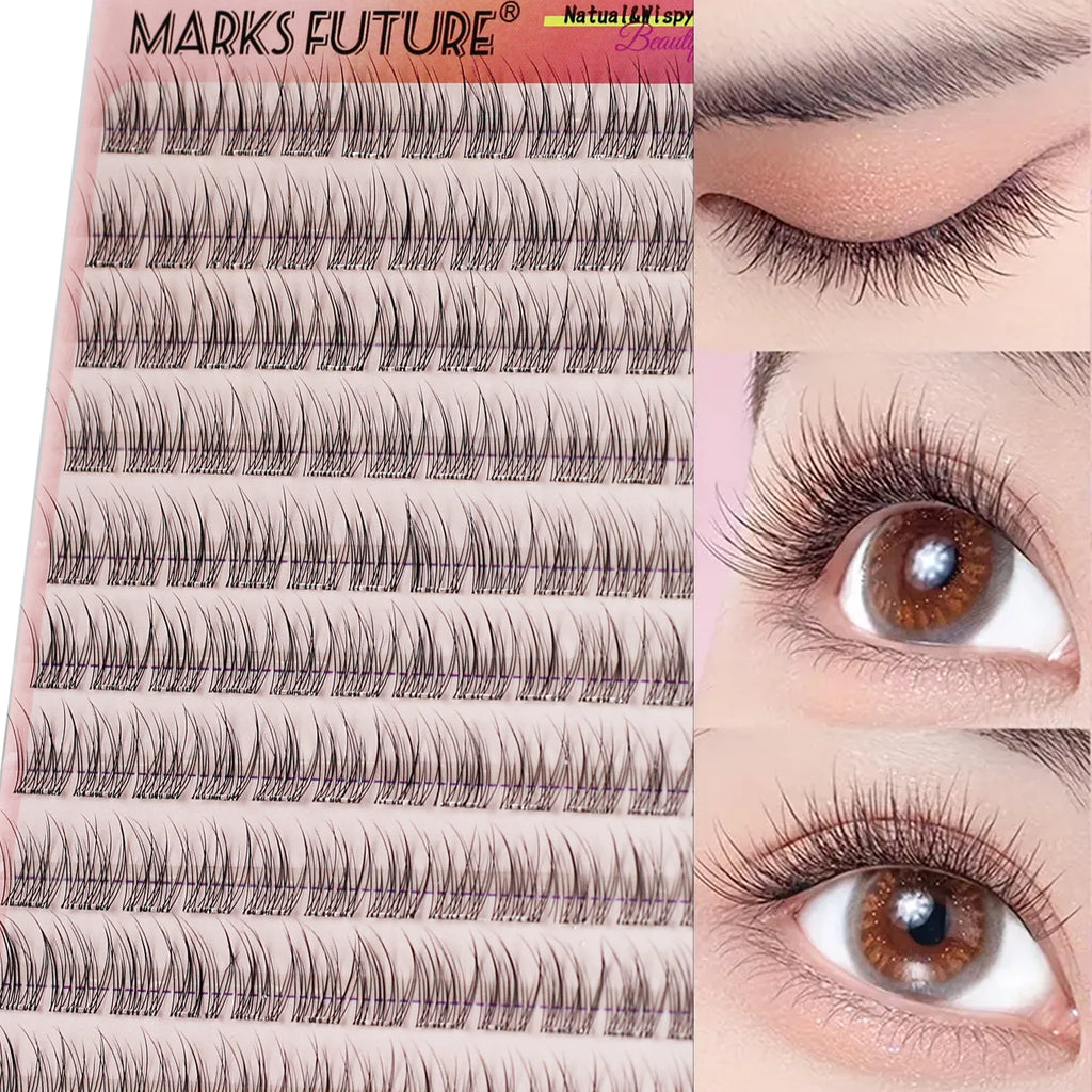 Zelfklevende wimperplukjes, geen lijm nodig, 120 stuks, natuurlijke C-krul zelfklevende wimperextensions, drukwimpers, voorgelijmde wimperplukjes, zelfklevende wimpers