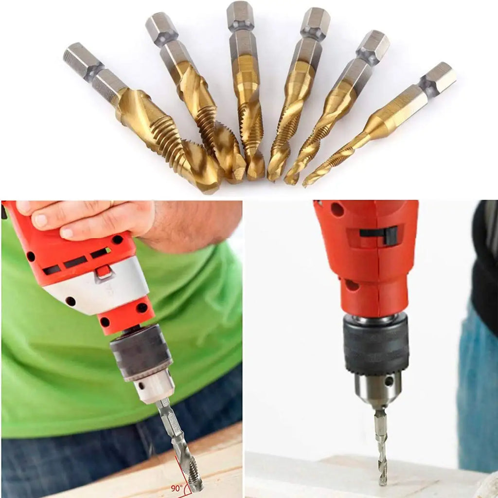 Punte da trapano SIQICNC con filetto per viti HSS placcate in titanio maschi metrici composti per macchine a vite M3 M4 M5 M6 M8 M10 Utensili a mano