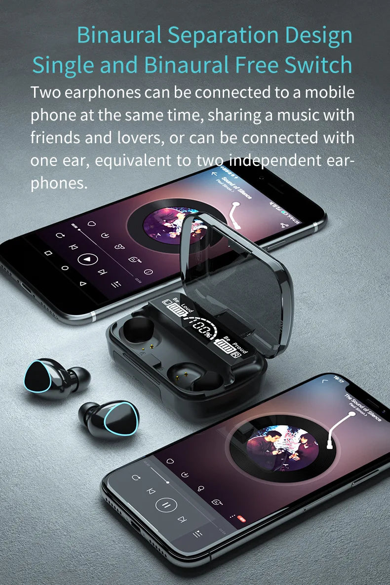 Auricolari M10 Nuovi Arrivi Cuffie Wireless Auricolari di Alta Qualità Suono Perfetto Sport Giochi Musica Cuffie BT con Power Bank