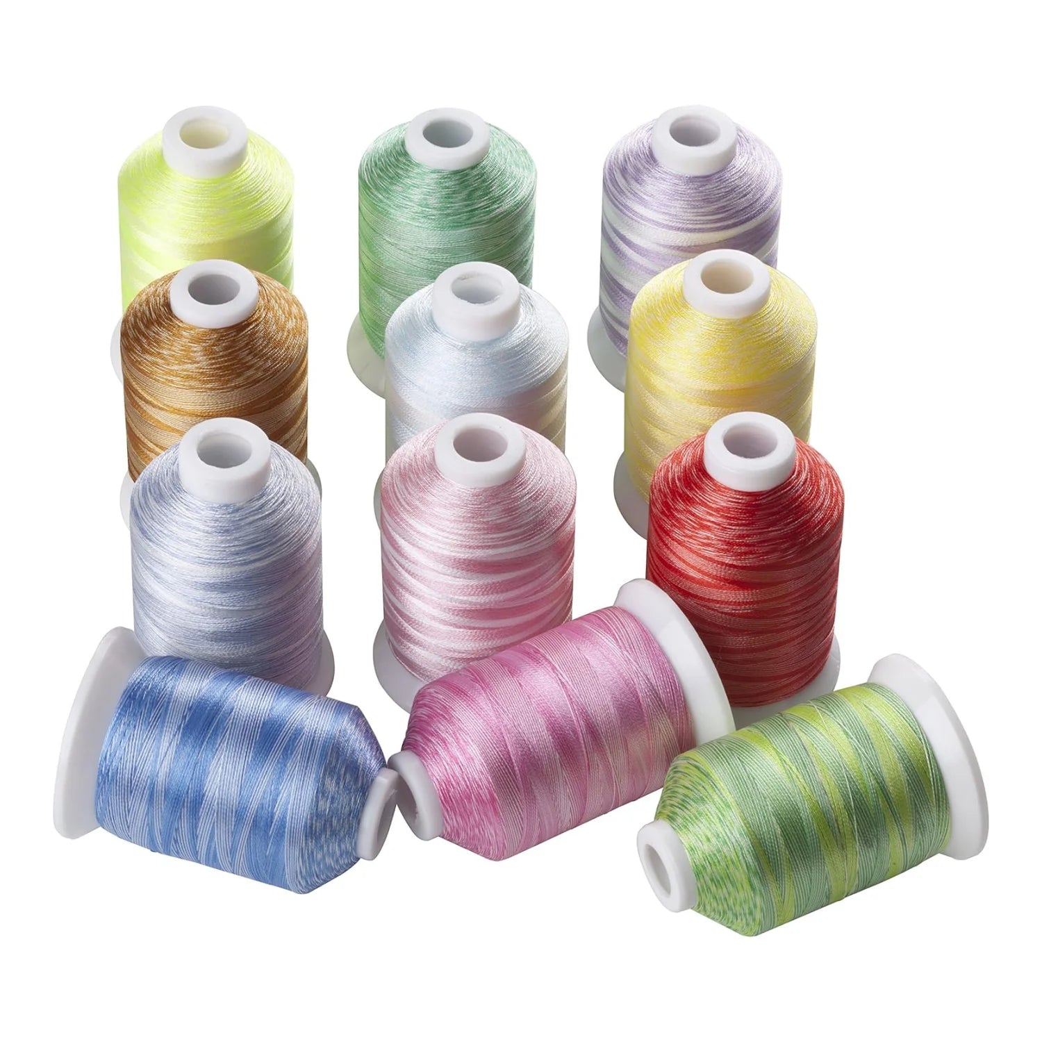 Simthread 12 Colori Assortiti Filo di Poliestere per Macchine da Ricamo Domestiche 1000 Metri Ciascuno