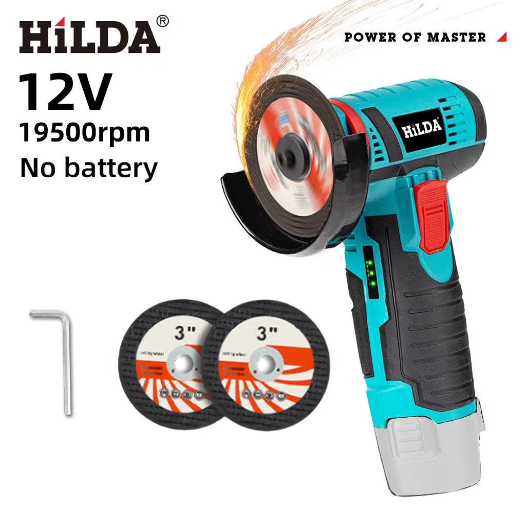 HILDA 12V Haakse Slijper Oplaadbaar Slijptool voor Polijsten en Slijpen Diamant Micro Draadloos Elektrisch Gereedschap