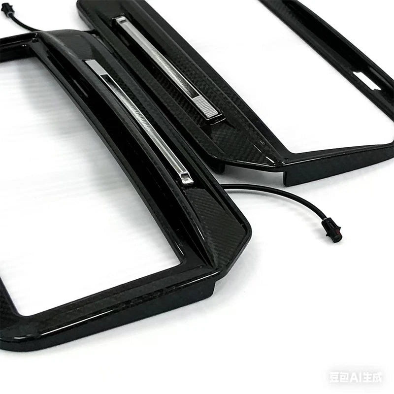B style dry carbon Fog light cover For Mercedes-Benz W464 G-Class G63 Front Bumper Fog Vent Covers  Car Trim with LED