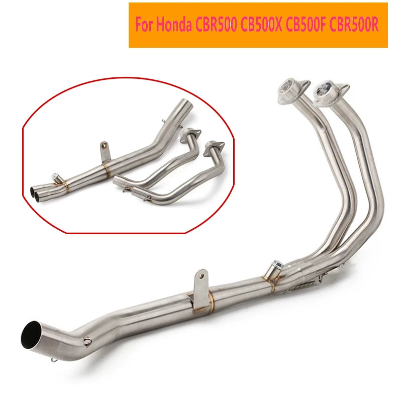 Motorcycle Exhaust Escape Front Middle Tube Link Pipe Slip On For Honda CBR500 CB500X CB500F CBR500R CBR 500 2013-2022