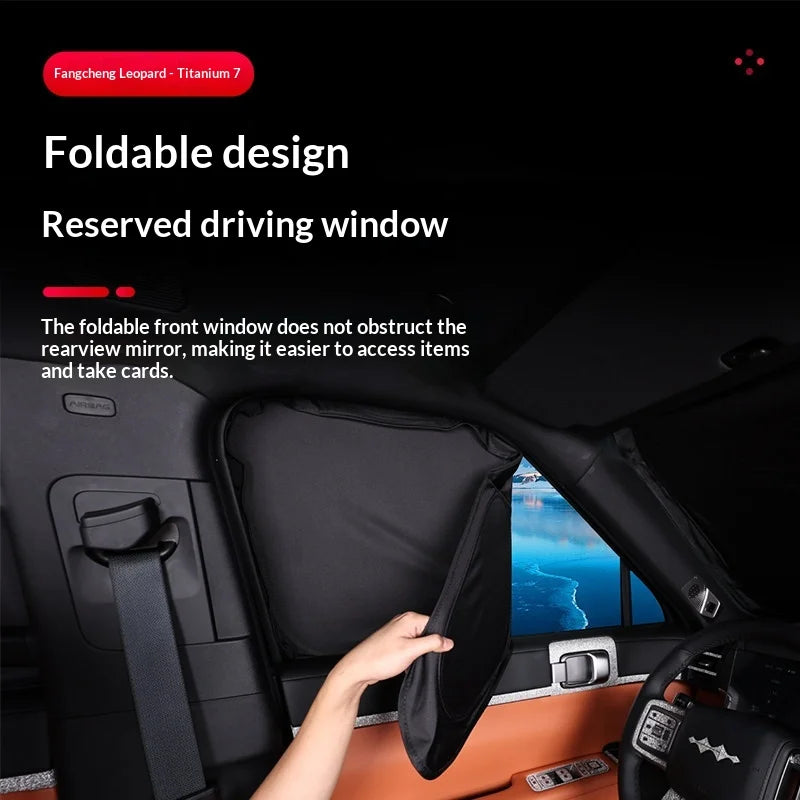 For BYD Ti7 Titanium 7 2025-2026 Car Window Sunshade 100% Blackout Camping Privacy Sunscreen Heat Insulation Cover