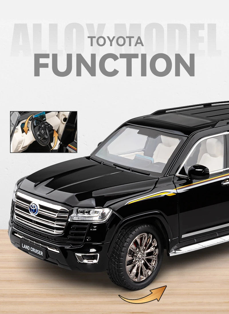 Over Size 1/18 Toyota Land Cruiser LC300 ZX Alloy Car Model Diecasts Metal Off-road Vehicles Car Model Sound Light Kids Toy Gift