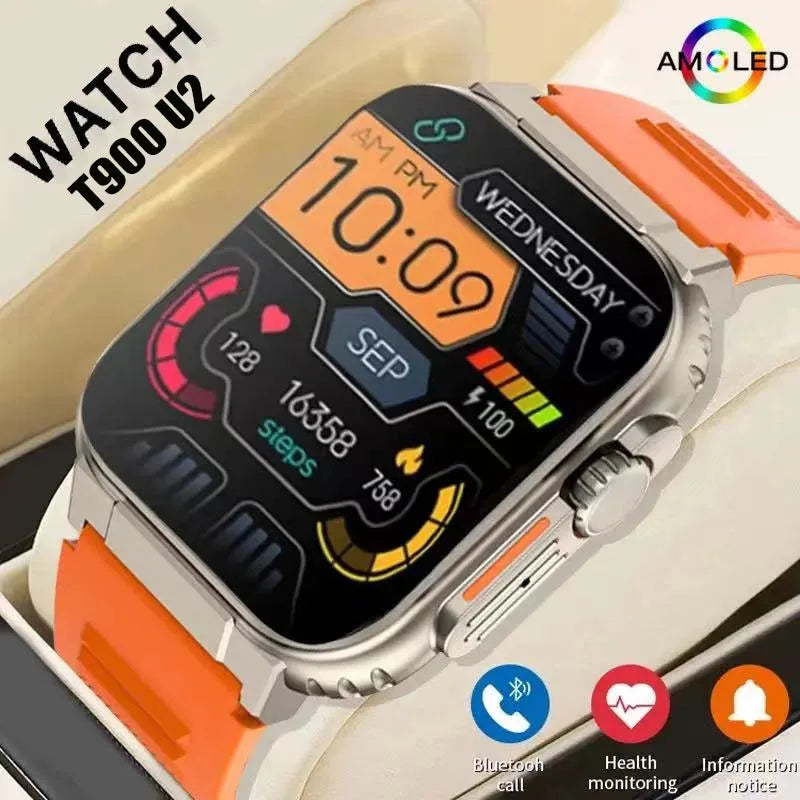 Nuovo Smartwatch T900 U2 da 49mm 2026 Nuovo NFC Uomo Donna GPS Track Chiamata Bluetooth Musica BT Giochi Ricarica Wireless Smartwatch