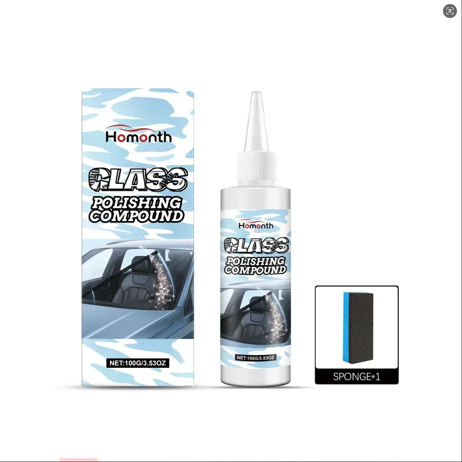 Homonth car glass polishing paste car glass film coating cleaning decontamination clear oil film cleaning paste