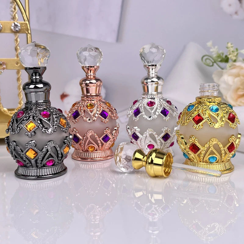 1 STKS Luxe Parfumfles Essentiële Olie Fles 15ml Lege Fles Opbergfles Cadeau Glazen Parfumfles Draagbare Flesjes