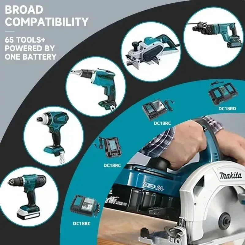 Makita DDF487 Trapano avvitatore a percussione ricaricabile al litio da 18V senza spazzole da 10mm, avvitatore elettrico a coppia elevata DDF487 per uso domestico