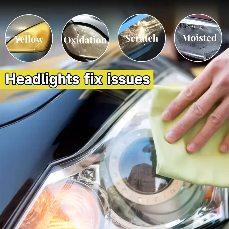 Professional Car Headlight Restoration Yellowing, Oxidation,Fogging Removes Automotive Front & Rear Light Polish Clean Care