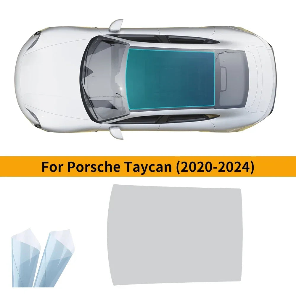 For Porsche Taycan 2020 2021 2022 2023 2024 TPU Pre Cut Sunroof UV Protection Film Heat Insulation Awning Supplies