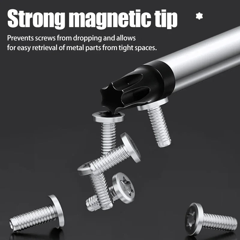 Industriële Torx schroevendraaier, S2 gelegeerd staal, zeskantschroevendraaier met middengat, T8, T10, T15, T20, T25, T27, T30, T40