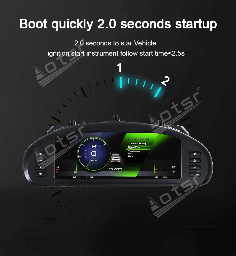 12.3 Inch Car LCD Digital Cluster For Toyota Hilux 2016-2024 Dashboard Virtual Cockpit Instrument Auto Speed Meter Ai Screen