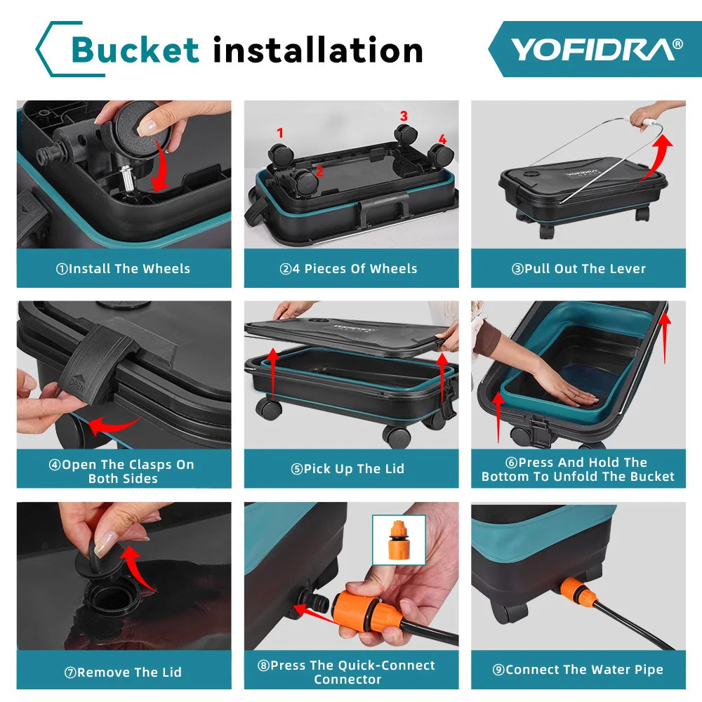 YOFIDRA 200Bar Brushless Electric High Pressure Washer 6-in-1 Car Washing Garden Water Gun For Makita 21V Battery Pin Spray Gun