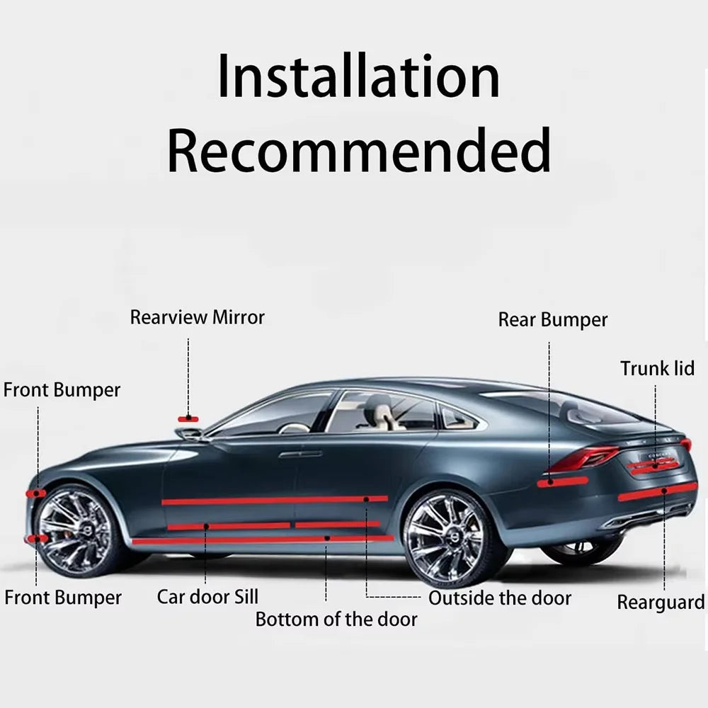 Glossy Black Vinyl Wrap 3/5/7/10CM Tape Window Trim Film Stripe Car Stickers For Car Accessories Pillar Hood Roof