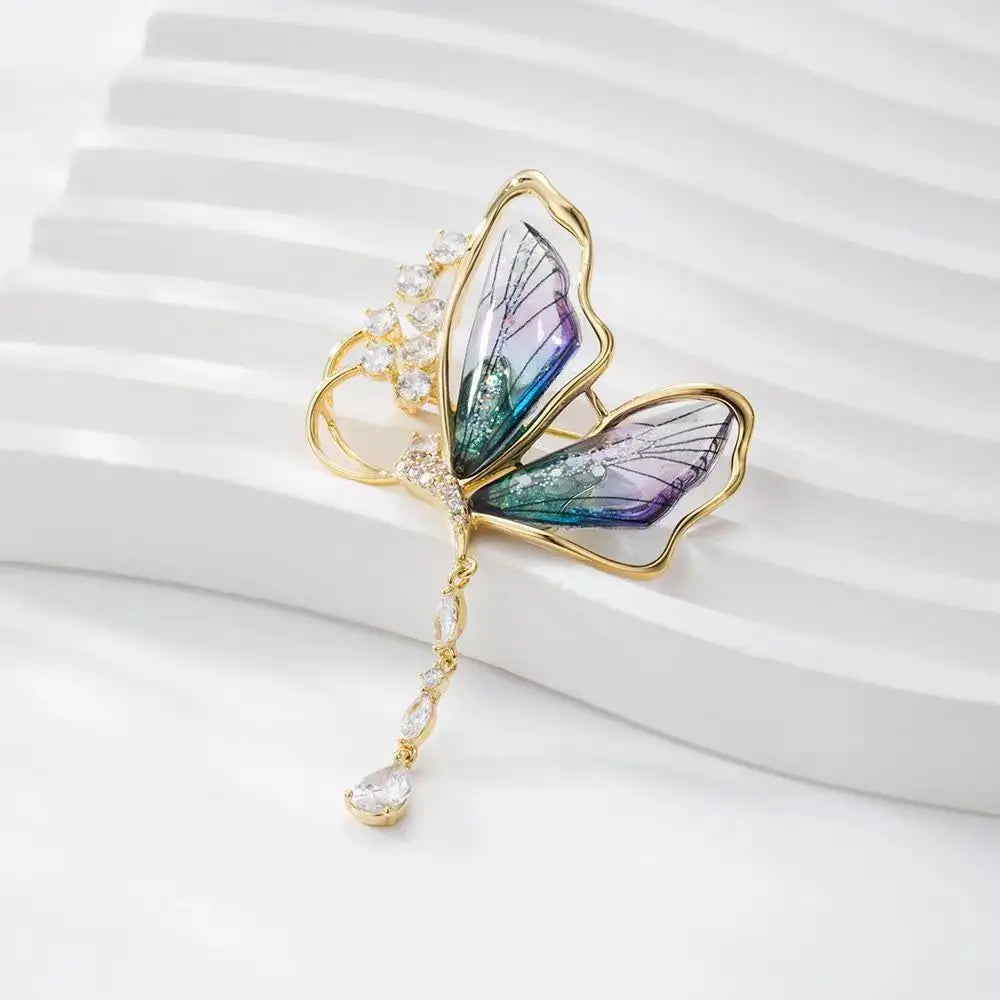 Spille in acrilico trendy da fata elfo farfalla libellula da donna e ragazza, gioielli multicolore in plastica a forma di insetto per feste di compleanno e uso quotidiano