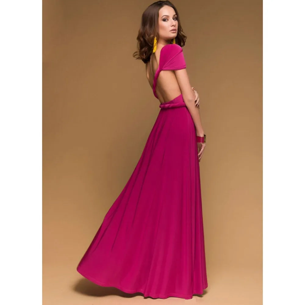 Sexy Vrouwen Multiway Wrap Convertible Boho Maxi Club Rode Bandage Lange Jurk Feest Bruidsmeisje Infinity Robe Longue Femme