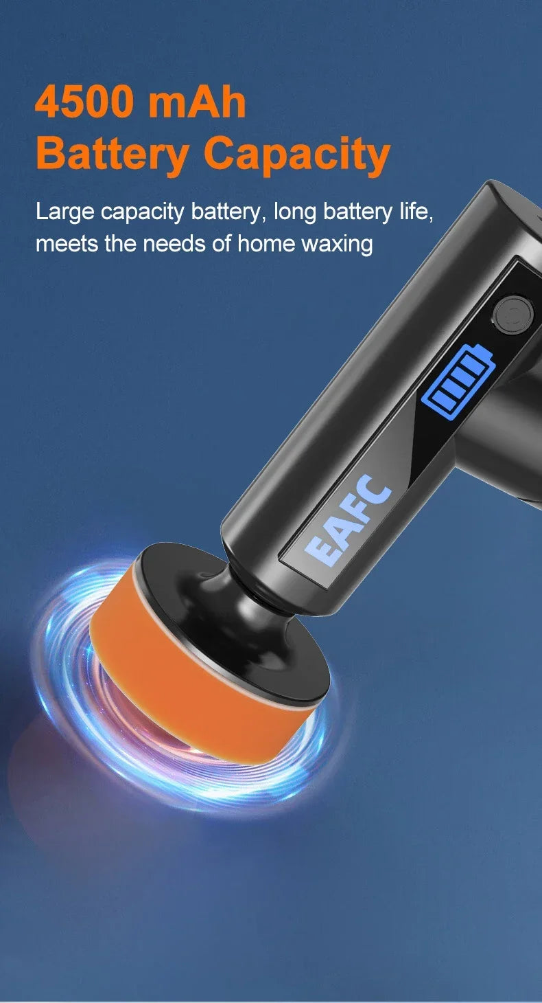 EAFC Wireless Car Polisher Handheld Polisher 4500mAh Car Polishing Waxing Machine Power Tool for Car Body Cleanig Waxing Repair