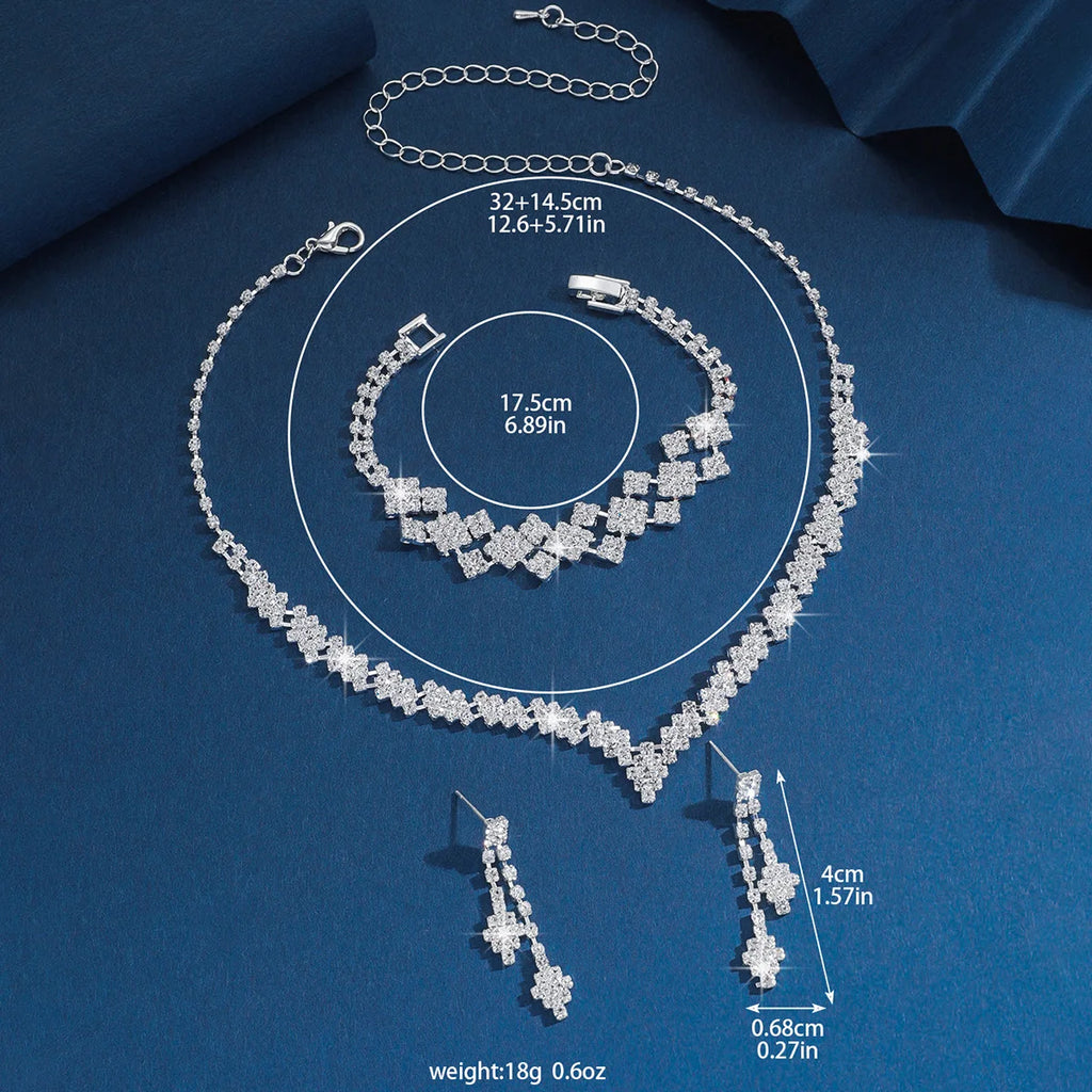 Orecchini pendenti con nappe pieghevoli in strass placcati argento alla moda, collana, regalo di gioielli da sposa, stile alla moda